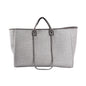 Large Grey Canvas Tote Ladies Handbag