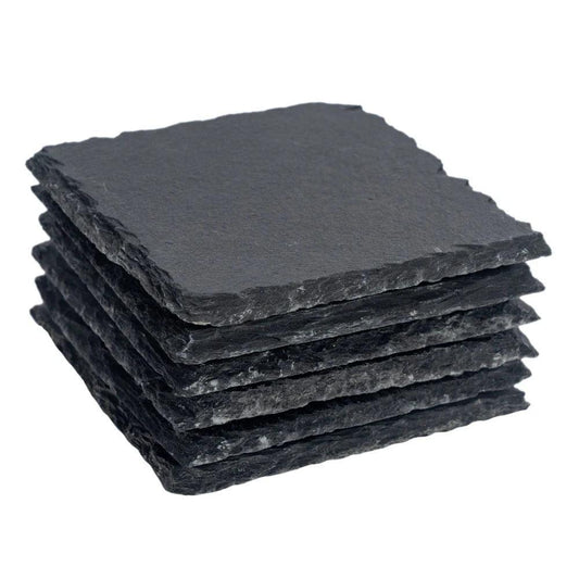 6 x Square Slate Coasters - Blanks & More Wholesale