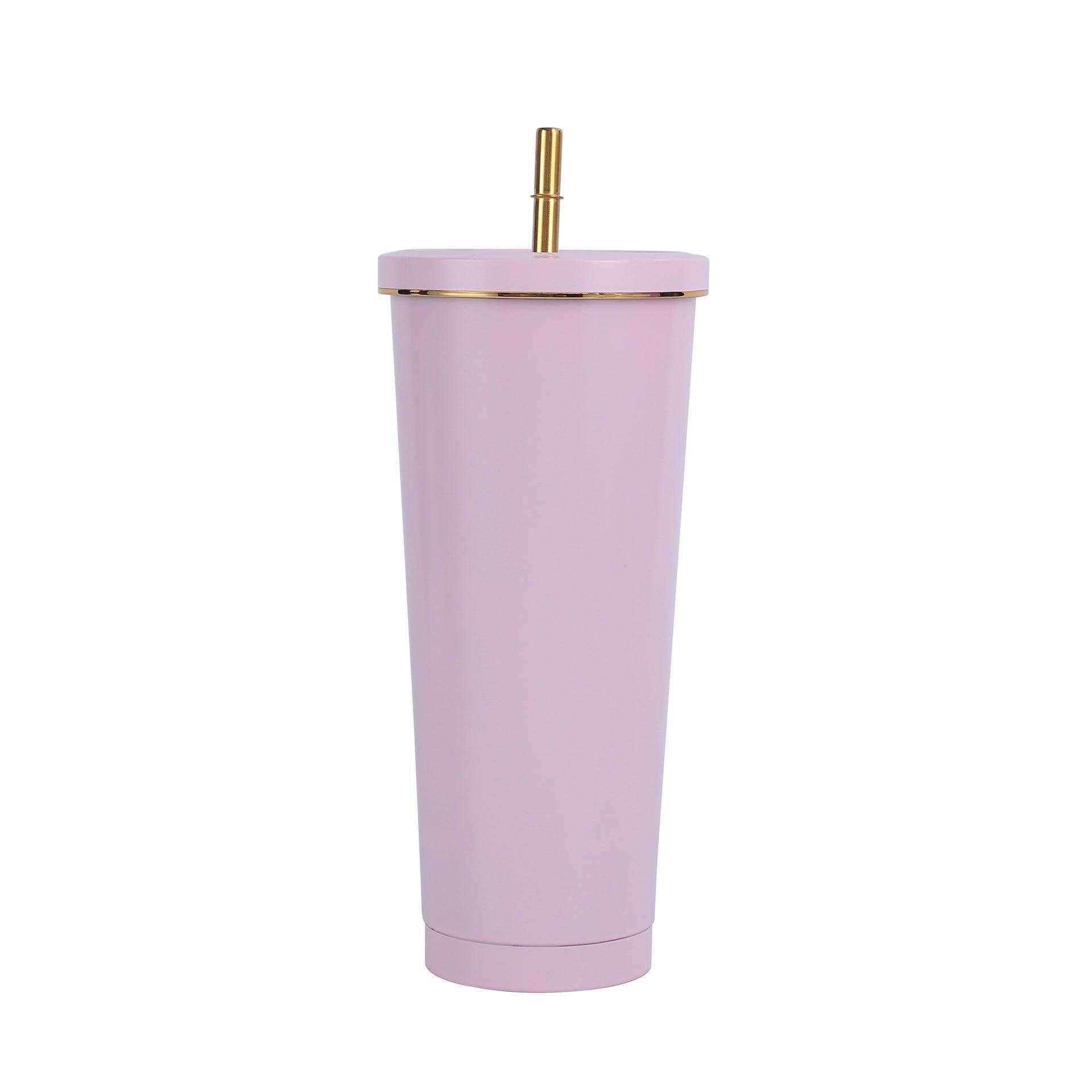Pink 750ml Double Walled Gold Rim Tumbler - Blanks & More Wholesale